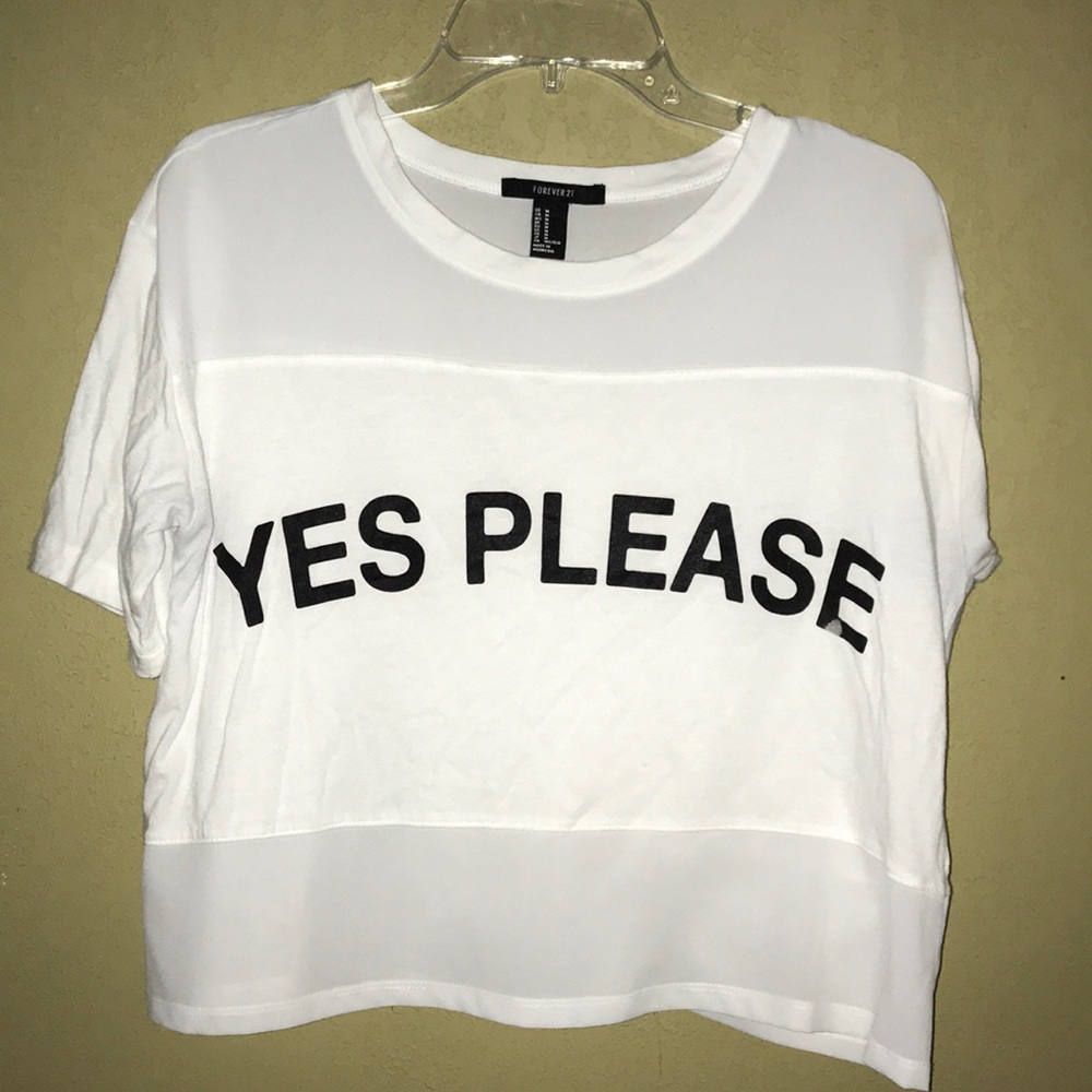 Forever 21 Shirt Sleeve Crop Tee